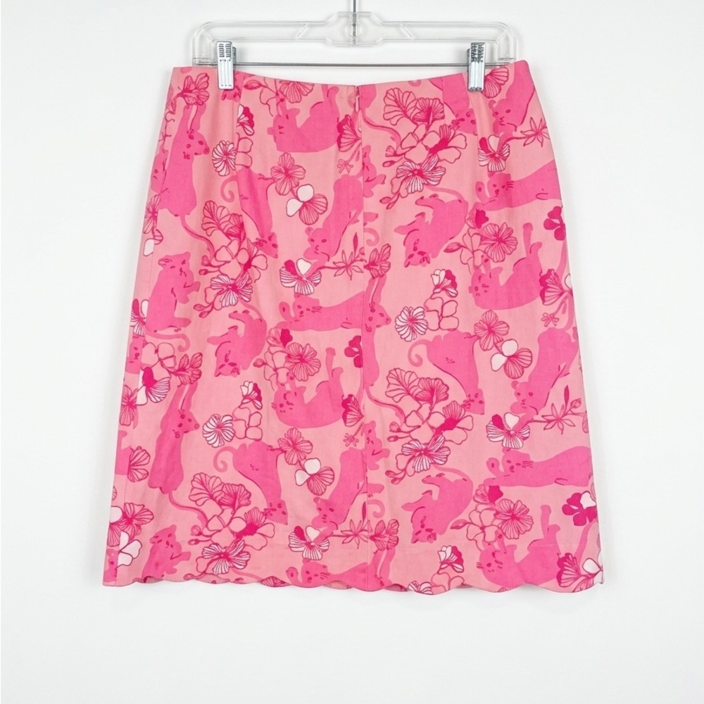 LILLY PULITZER Pink Grrranium Print Mini Skirt, size 10 - Picture 3 of 4